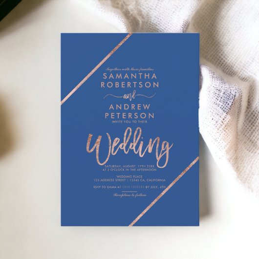 Chic Rose Goldene Hochzeit Einladung