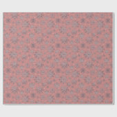 Chic Rose Goldene Weihnachten und elegante Schneef Geschenkpapier (Flach)