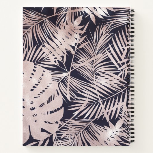 Chic Rose Goldenes geometrisches Abstraktes Muster Notizblock (Rückseite)