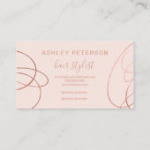 Chic Rose Goldfolie Haar blühe Typografie pink Visitenkarte (Rückseite)