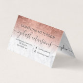 Chic Rose Goldfolie Ober Marmoraugenpflege Visitenkarten (Rückseite)