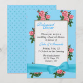 Chic Rose Hochzeit Probe Dinner Einladung (Vorne/Hinten)