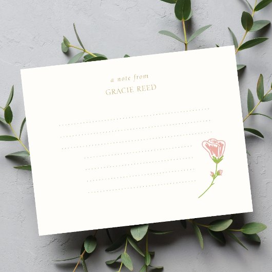 Chic Rose Hochzeithandgeschriebene Note Card