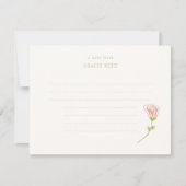 Chic Rose Hochzeithandgeschriebene Note Card (Vorderseite)