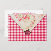 Chic Rose Hochzeitsempfang UAWG Einladung (Vorne/Hinten)