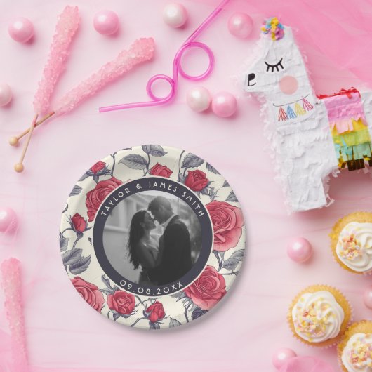Chic Rose Minimalistische Hochzeiten Teller für Pa (Party)