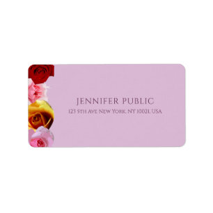 Chic Rose Modernes Design Blumenkunst Blume Adressaufkleber