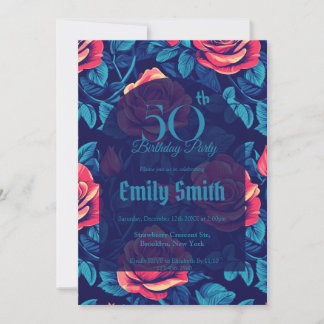 Chic Rose Petal Women Birthday Einladung