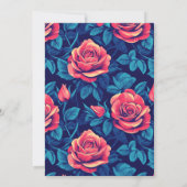 Chic Rose Petal Women Birthday Einladung (Rückseite)