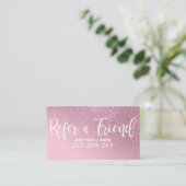 Chic Rose Pink Glitzer Gradient Typografie Empfehlungskarte (Stehend Vorderseite)