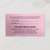 Chic Rose Pink Glitzer Gradient Typografie Empfehlungskarte (Rückseite)