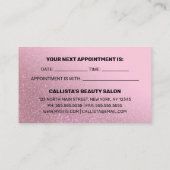 Chic Rose Pink Glitzer Gradient Typografie Terminkarte (Rückseite)