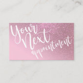 Chic Rose Pink Glitzer Gradient Typografie Terminkarte (Vorderseite)
