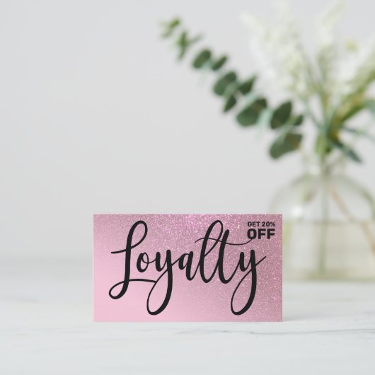 Chic Rose Pink Glitzer Gradient Typografie Treuekarte (Stehend Vorderseite)