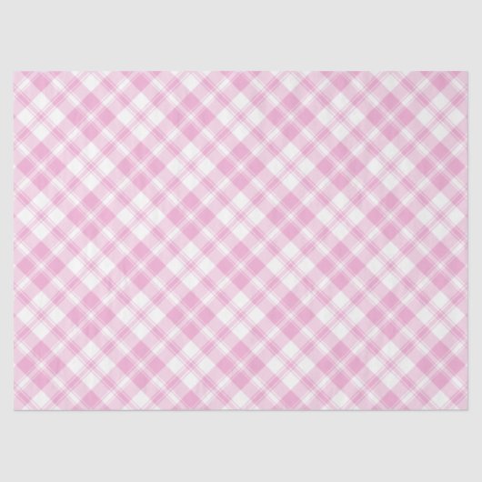 Chic Rose Pink und White Karo Gewebepapier Seidenpapier (Vorderseite)