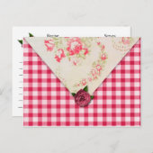 Chic Rose Rezept Card Postkarte (Vorne/Hinten)