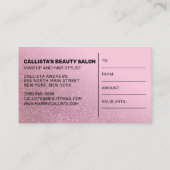 Chic Rose Rosa Glitzer Gradient Geschenkgutschein Visitenkarte (Rückseite)