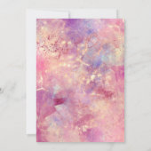 Chic Rose Rosa holografisches Tropfen Einladung (Rückseite)