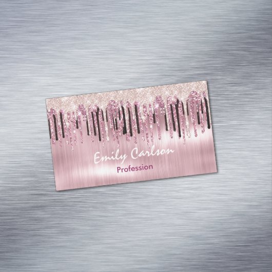 Chic Rose Rosa Tropfen Magnetische Visitenkarte (Beispiel)