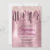 Chic Rose Rosa Tropfen Monogramm Notebook Einladung (Vorderseite)