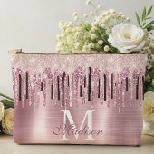 Chic Rose Rosa Tropfen Monogramm Notebook Zubehörtasche