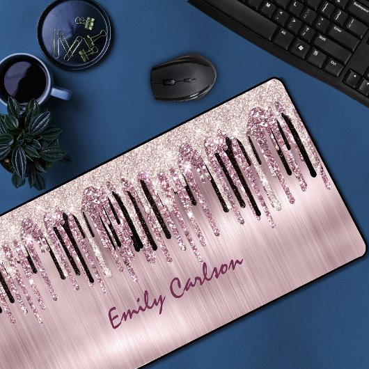 Chic Rose Rosa Tropfen Schreibtischunterlage