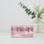 Chic Rose Rosa Tropfen Terminkarte (Stehend Vorderseite)