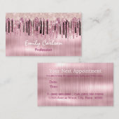 Chic Rose Rosa Tropfen Terminkarte (Vorne/Hinten)