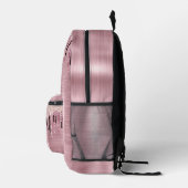 Chic Rose Rosa Tropftinte Monogramm Bedruckter Rucksack (Rechts)