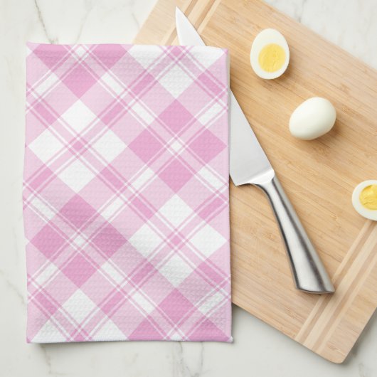 Chic Rose Rosa und Weiß Karo Küchentücher (Viertel Falte)