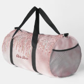Chic Rose Rose Gold Glitzer Tropfen Monogramm Duffle Bag (Rechte Ecke)