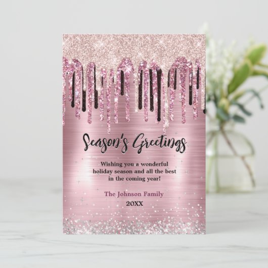 Chic Rose rot Rosa Tropfen neues Jahr Weihnachten (Stehend Vorderseite)