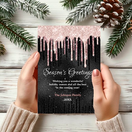 Chic Rose rot schwarze Tropfen neues Jahr Weihnach