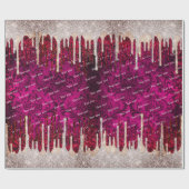 Chic Rose, rötlich-braun Glitzer Rote Tropfen Mono Geschenkpapier (Flach)