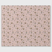 Chic Rose Royal Crown Queen Bee Pink Geschenkpapier (Flach)