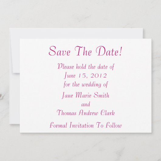 Chic Rose Save the Date (Rückseite)