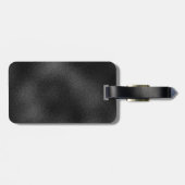 Chic Rose, schwarz tropfen Monogramm Gepäckanhänger (Rückseite horizontal)