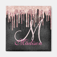 Chic Rose, schwarz tropfen Monogramm