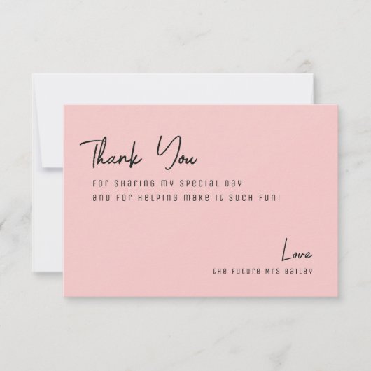 Chic Rose Tropical Beach Brautparty Dankeskarte (Vorderseite)