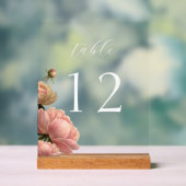 Chic Rose Wedding Table Number Acrylschild (Neutral)