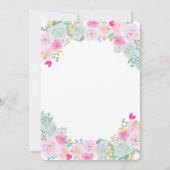 Chic Rose, Weinglas, Bridal Luncheon Einladung (Rückseite)