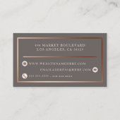 Chic-Rosen-Goldfolie u. erröten rosa natürliche Visitenkarte (Rückseite)