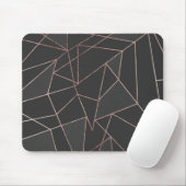 Chic-Rosen-Goldgeometrische Kontur auf schwarzer Mousepad (Mit Mouse)