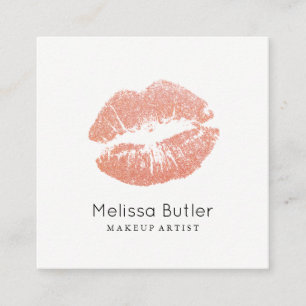 Chic-Rosen-GoldGlitzer-Lippenmake-upkünstler Quadratische Visitenkarte