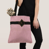 Chic-Rosen-GoldGlitzer-Polka-Punkt-mit Monogramm Tasche (Von Nahem)