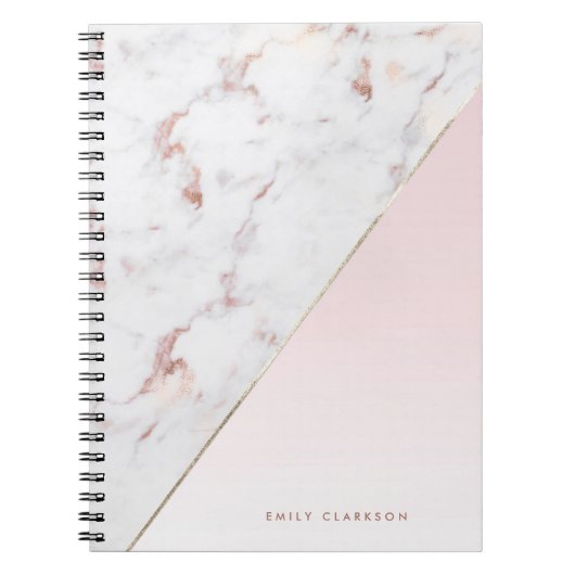 Chic-Rosen-Goldmarmor erröten personalisiertes Notizblock (Vorderseite)