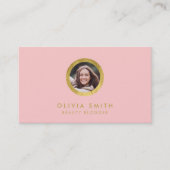 Chic-Rosen-u. Imitat-Goldprofil-Foto-sozial-Medien Visitenkarte (Vorderseite)