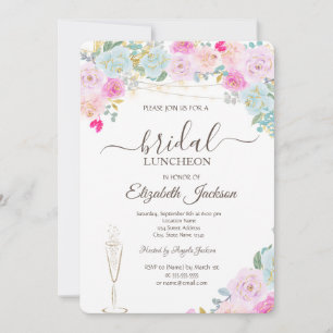 Chic Rosen,Weinglas,Lichter Braunlunch Einladung