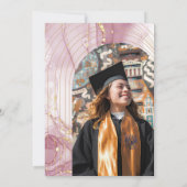 Chic Rosy Watercolor Calligraphy Abschluss Einladung (Rückseite)