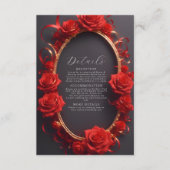 Chic Rot Türkische Rose goldene Rahmen Details Begleitkarte (Vorderseite)